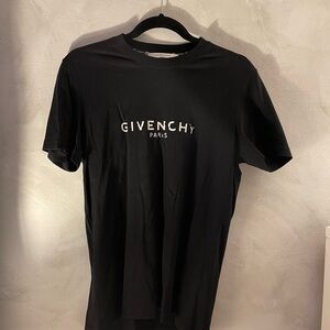 Givenchy Black Tee with White Logo